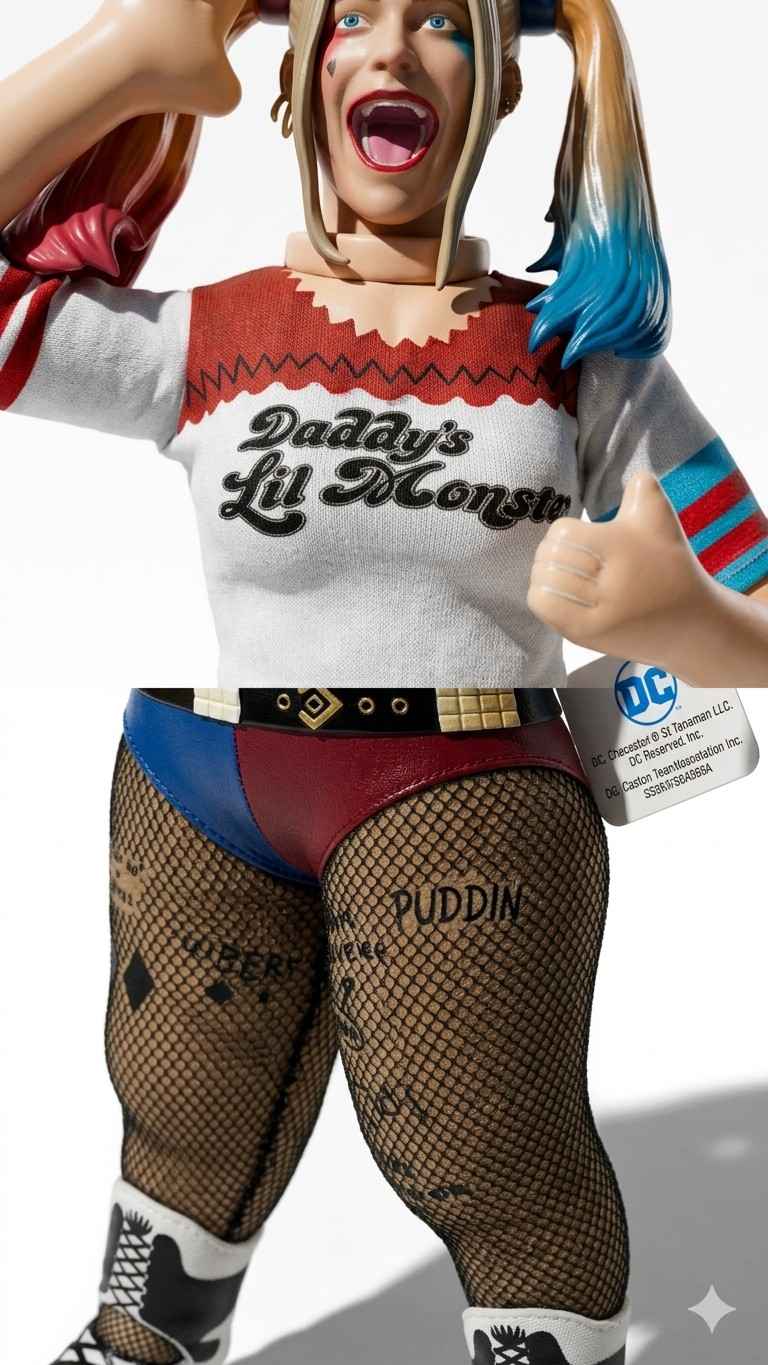 Harley Quinn Action Soft Toy (Set of 1) – DC Comics Collectible Toy | Cute Style Figurine | Desk Decor, Gift for Kids & Fans (size 45cm )