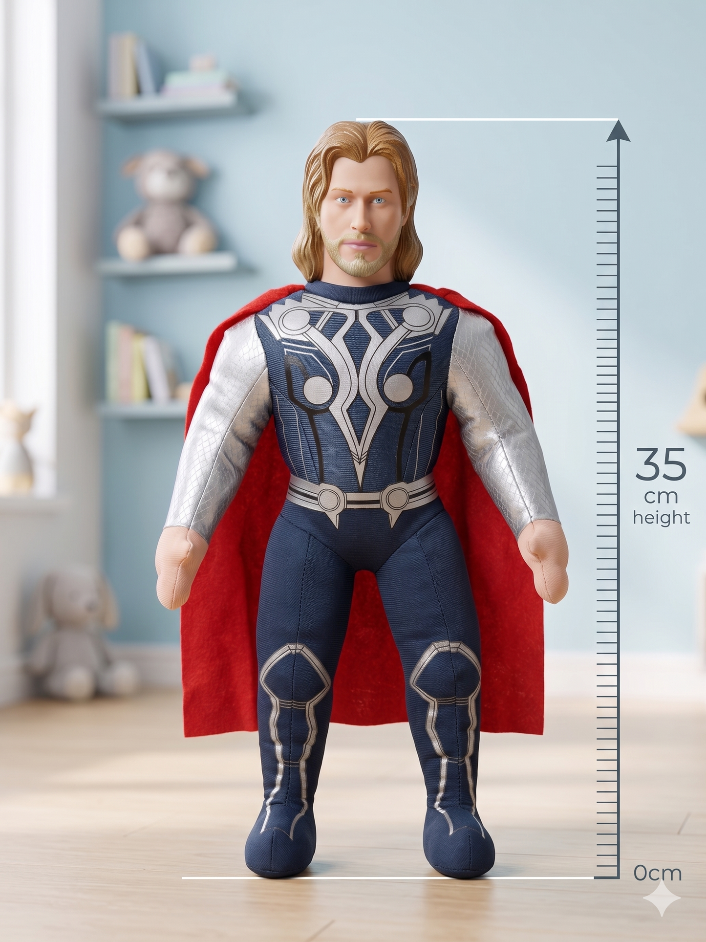Thor Inspired Superhero Soft Toy Plush – 35cm Avengers Style Stuffed Doll for Kids & Fans