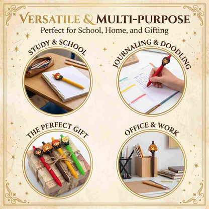Harry Potter Pen Set of 4 | Blue Ink Character Ball Pens | COD Not Available
