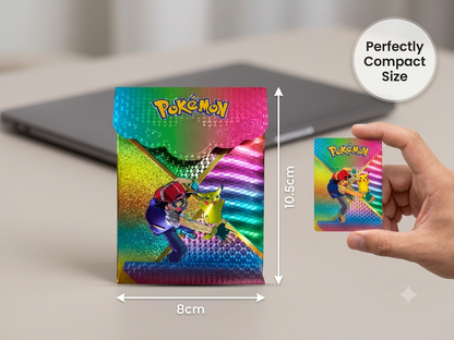 Pokimon Playing Cards Set of 10 | Glitter Finish Collectible Character Cards for Kids & Fans (Rainbow)