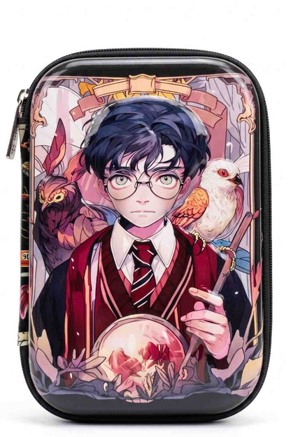 Harry Potter Anime Style Hard Shell Pencil Case for Kids Boys Girls | Multi Compartment Waterproof Stationery Organizer Box | Large Capacity Zipper Pen Pouch