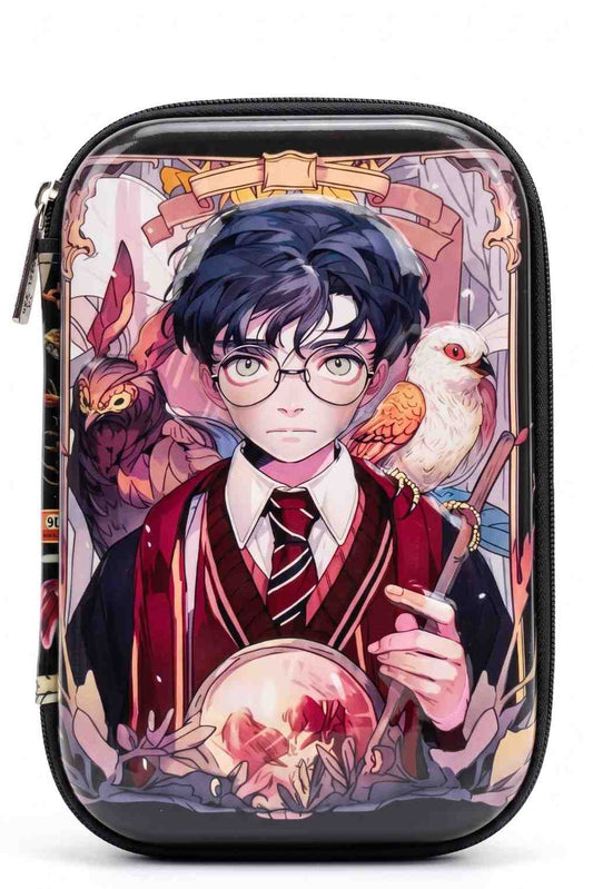 Harry Potter Anime Style Hard Shell Pencil Case for Kids Boys Girls | Multi Compartment Waterproof Stationery Organizer Box | Large Capacity Zipper Pen Pouch