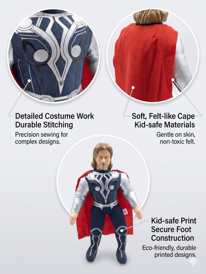 Thor Inspired Superhero Soft Toy Plush – 44cm Avengers Style Stuffed Doll for Kids & Fans
