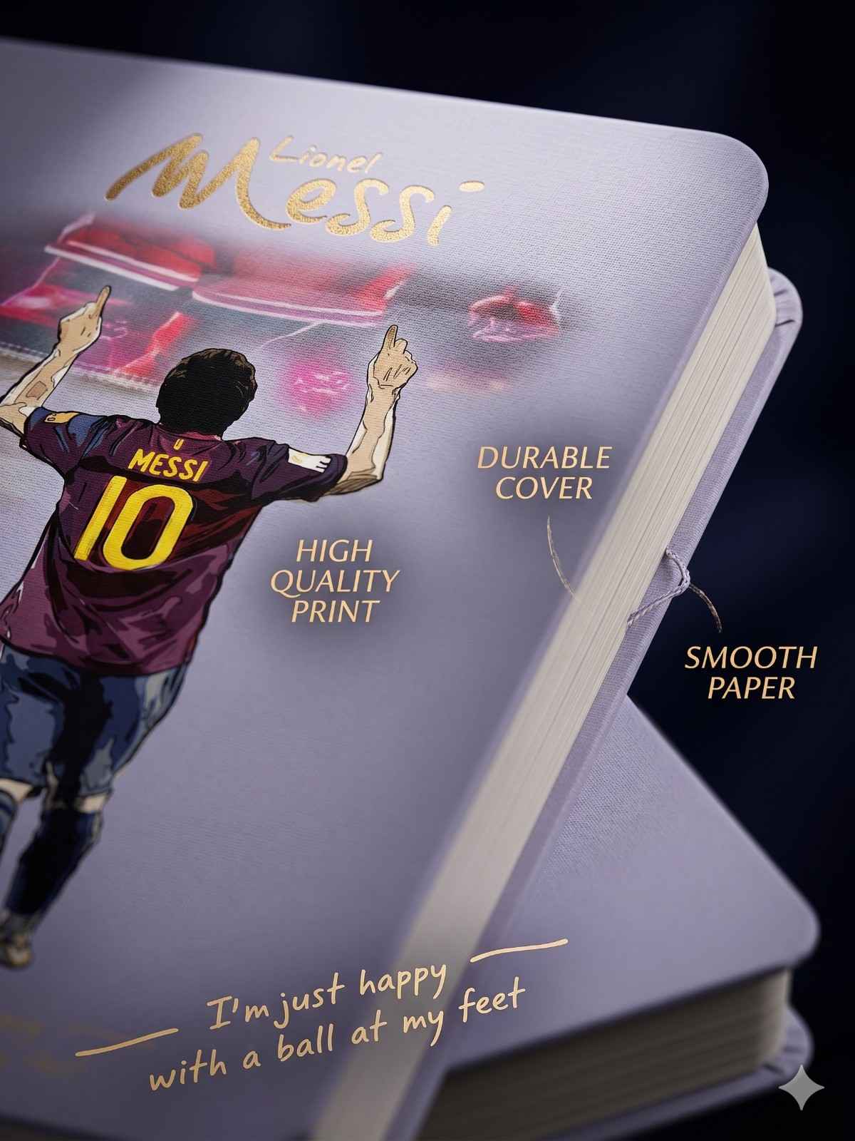 Lionel Messi A5 Notebook Set of 10 – Premium Soft Cover Diaries for Boys, Girls, Kids & Office Use | 100 Pages Each | Football Theme Notebooks with Cartoon Pen (COD NOT AVAILABLE)