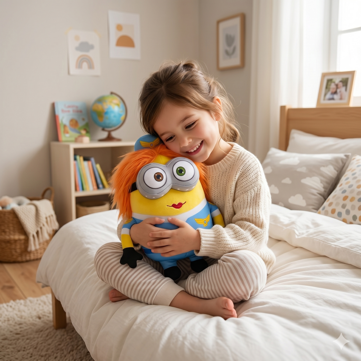 Bella the Pilot Plush Toy – Cute Yellow Cartoon Soft Stuffed Doll for Kids, Cuddly Soft Toy Gift for Babies & Children