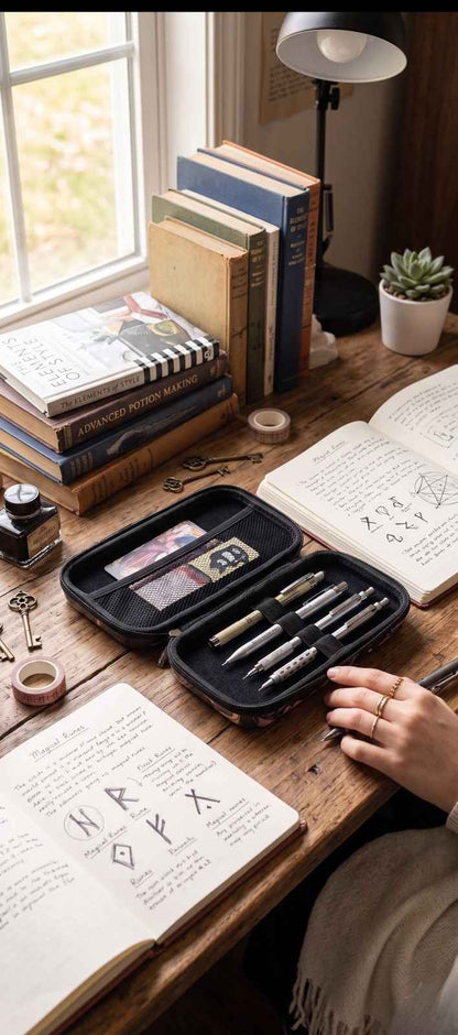 Harry Potter Anime Style Hard Shell Pencil Case for Kids Boys Girls | Multi Compartment Waterproof Stationery Organizer Box | Large Capacity Zipper Pen Pouch