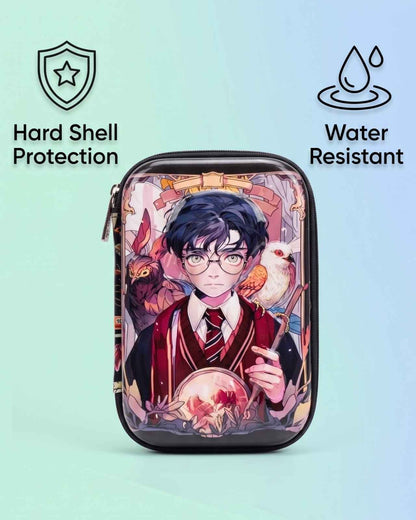 Harry Potter Anime Style Hard Shell Pencil Case for Kids Boys Girls | Multi Compartment Waterproof Stationery Organizer Box | Large Capacity Zipper Pen Pouch