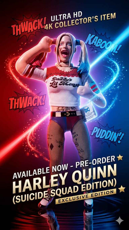 Harley Quinn Action Soft Toy (Set of 1) – DC Comics Collectible Toy | Cute Style Figurine | Desk Decor, Gift for Kids & Fans (size 45cm )