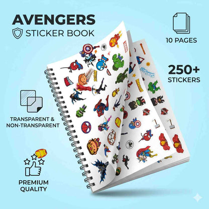 Avengers Sticker Book for Kids | 250+ Superhero Stickers | Iron Man, Captain America, Hulk, Thor, Spider-Man, Black Panther & Groot Sticker Collection