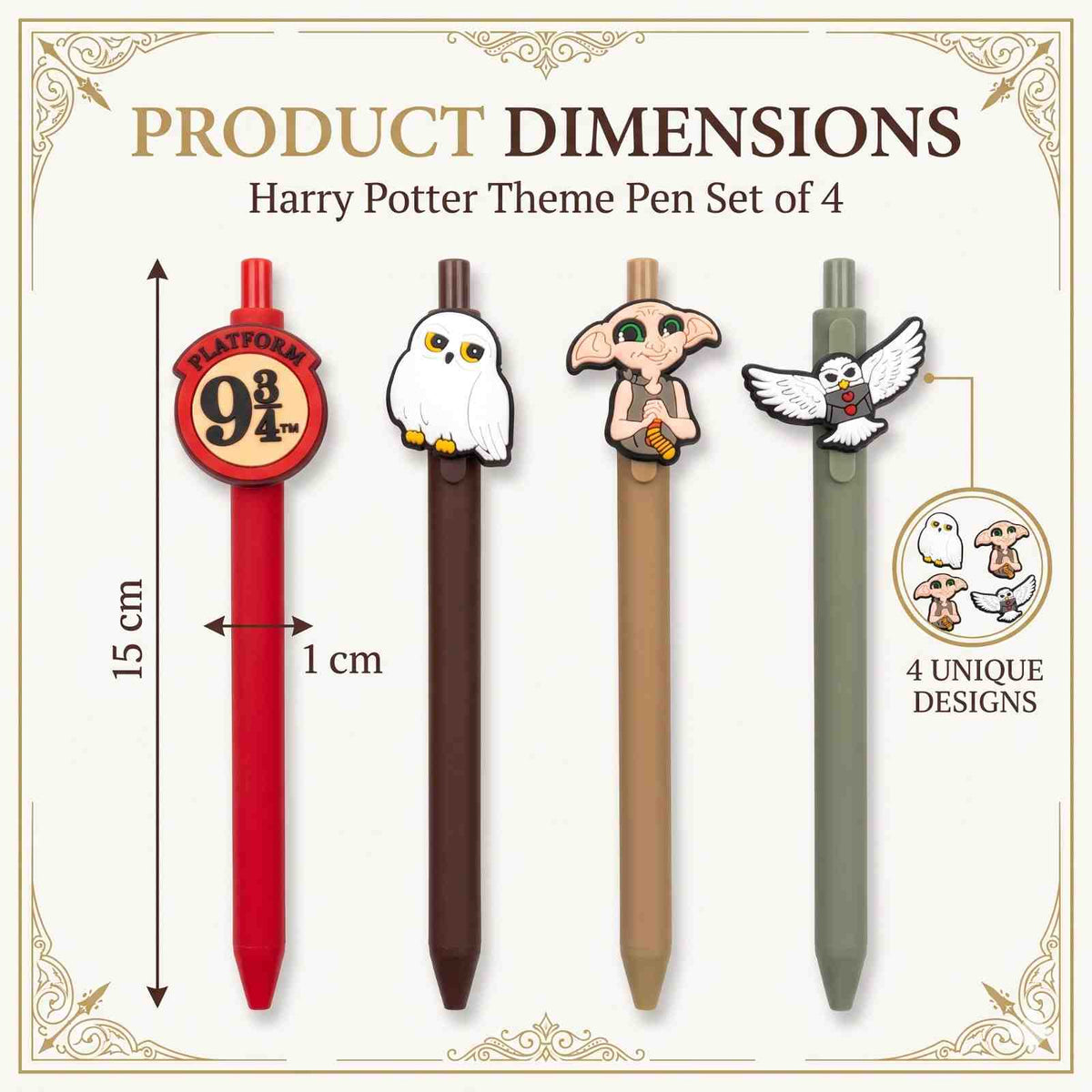 Harry Potter Pen Set of 4 | Blue Ink Character Ball Pens | COD Not Available (Copy)