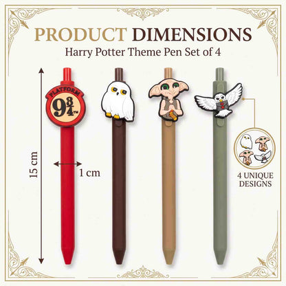 Harry Potter Pen Set of 4 | Blue Ink Character Ball Pens | COD Not Available (Copy)