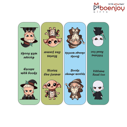 Harry Chibi Bookmark Set of 10-8 Magnetic Bookmarks + 2 Paper Bookmarks for Book Lovers, (11 x 2.9 cm)