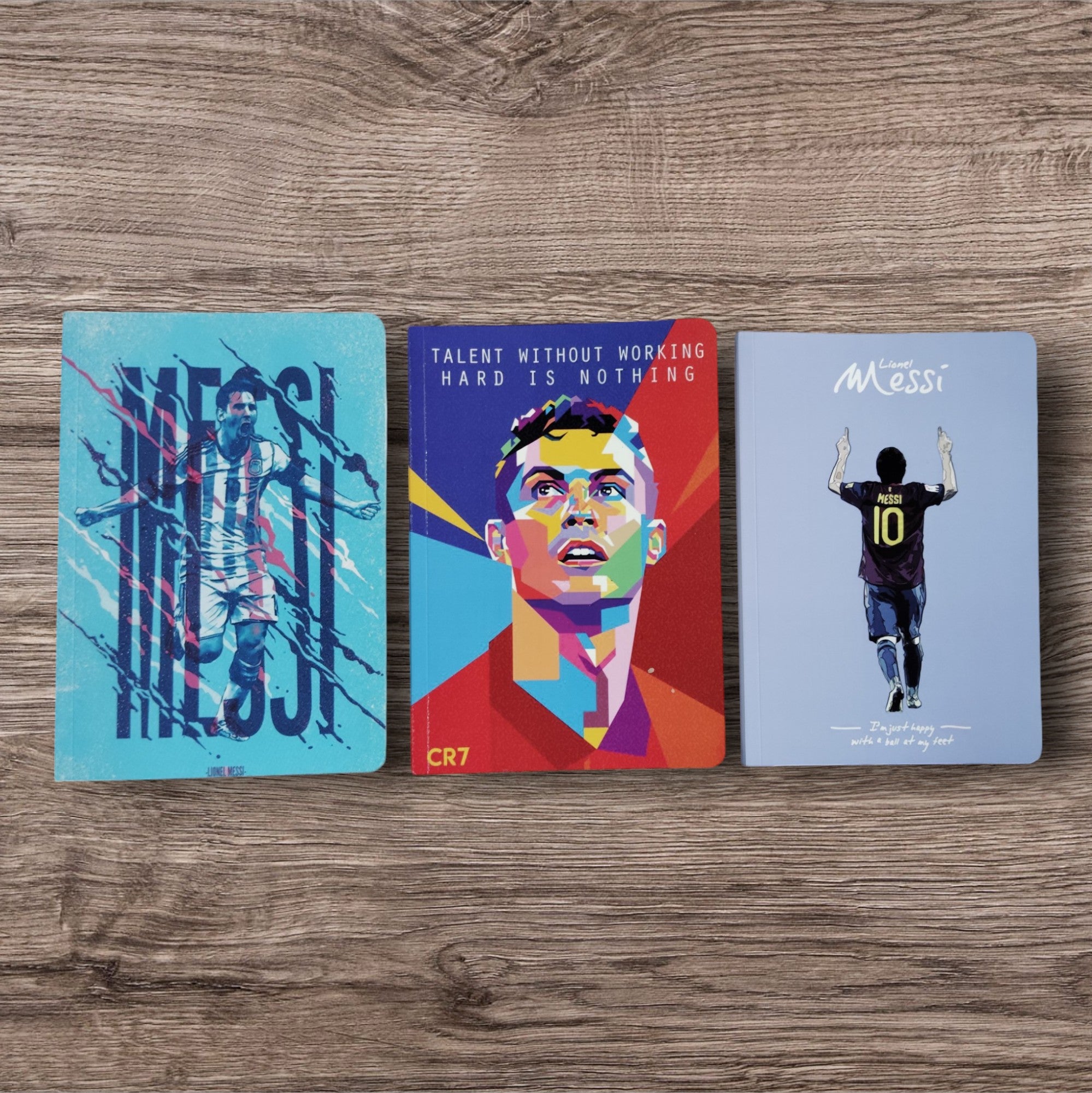 Football Legends Notebook Set of 3 (Messi & Ronaldo) – Boenjoy Gifts