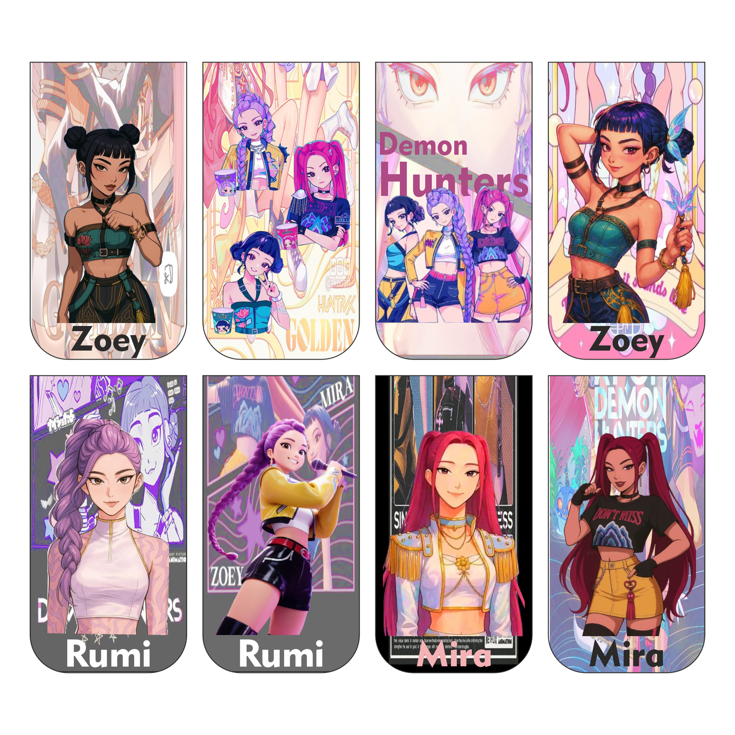 Kpop Demon Hunters Bookmark Set of 10-8 Magnetic Bookmarks + 2 Paper Bookmarks for Book Lovers, (11 x 2.9 cm)