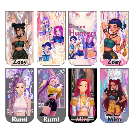Kpop Demon Hunters Bookmark Set of 10-8 Magnetic Bookmarks + 2 Paper Bookmarks for Book Lovers, (11 x 2.9 cm)