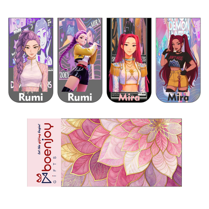 Kpop Demon Hunters Bookmark Set of 10-8 Magnetic Bookmarks + 2 Paper Bookmarks for Book Lovers, (11 x 2.9 cm)