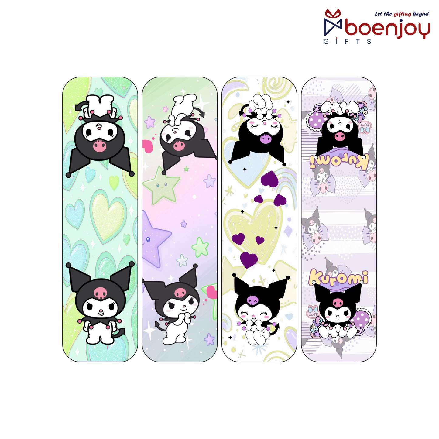 Kuromi Bookmark Set of 10-8 Magnetic Bookmarks + 2 Paper Bookmarks for Book Lovers, (11 x 2.9 cm)