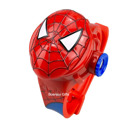 Spider-Man Kids Digital Projection Watch – 24 Image Projector, LED Light, Flip-Open Dial