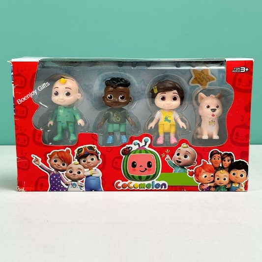 CoComelon 4-Piece Action Figure Toy Set – JJ, Cody, Nina & Bingo Dog for Kids