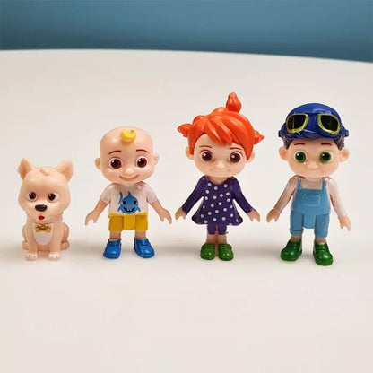 CoComelon 4-Piece Action Figure Toy Set – JJ, Cody, Nina & Bingo Dog for Kids
