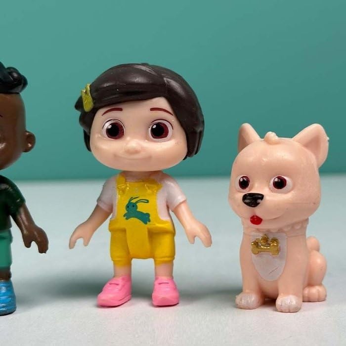 CoComelon 4-Piece Action Figure Toy Set – JJ, Cody, Nina & Bingo Dog for Kids