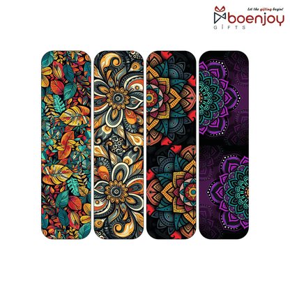 Mandala Bookmark Set of 10-8 Magnetic Bookmarks + 2 Paper Bookmarks for Book Lovers, (11 x 2.9 cm)