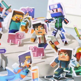 Mini Minecraft Character Puzzle Set – DIY 3D Pixel Figures | 25 Mini Character Models