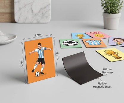 Lionel Messi Kids Fridge Magnet Set, Refrigerator Magnets | Fun Collectible Gift & Home Décor (Pack of 20) 4x5 cm