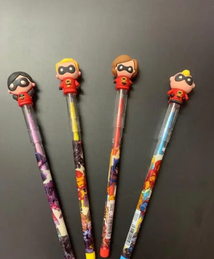 The Incredibles Bullet Pencil Set – Hero-Themed Retractable Pencils (Mrs., Ms., Mr., & Junior)