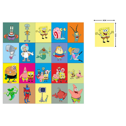 SpongeBob Kids Fridge Magnet Set, Refrigerator Magnets | Fun Collectible Gift & Home Décor (Pack of 20) 4x5 cm