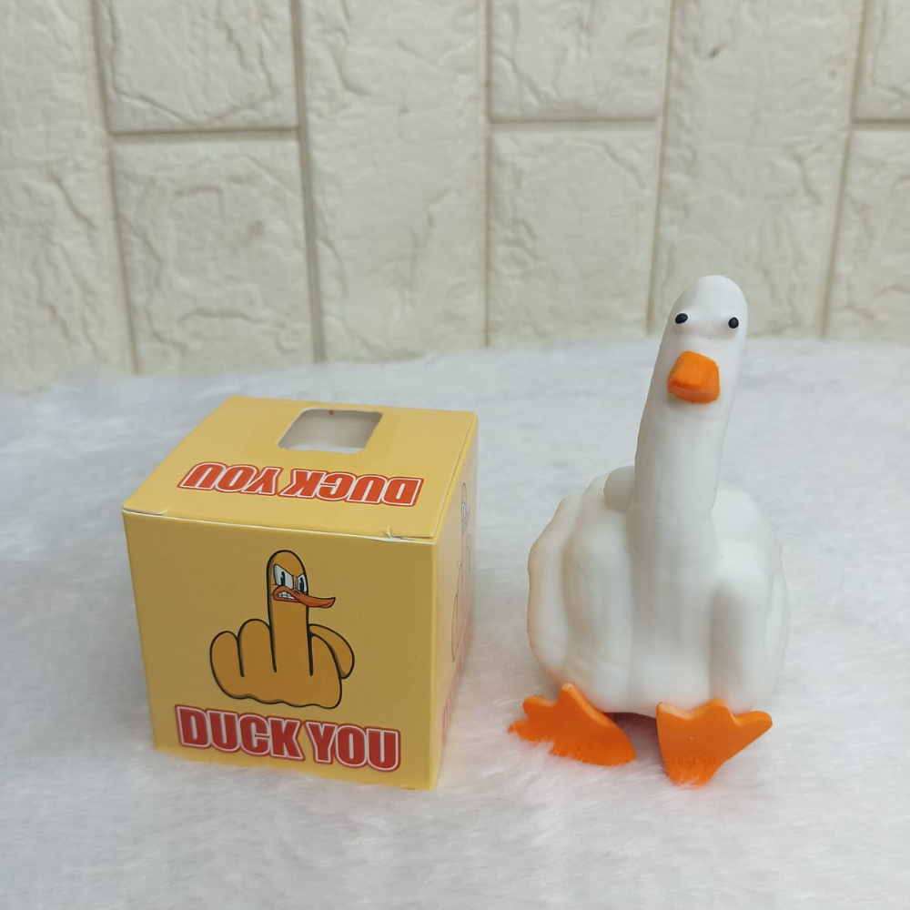 White Duck Squeeze– Novelty Resin Sculpture for Home & Office Decor