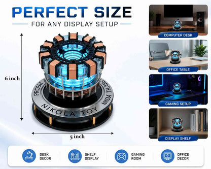 Arc Reactor LED Display Collectible | USB Powered Sci-Fi Desk Decor | Premium Acrylic Display Piece for Gaming Room, Office & Collector Shelf (Cod not Available)
