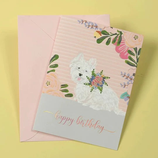 Adorable Dog Print Greeting Card - Assorted - Set Of 5