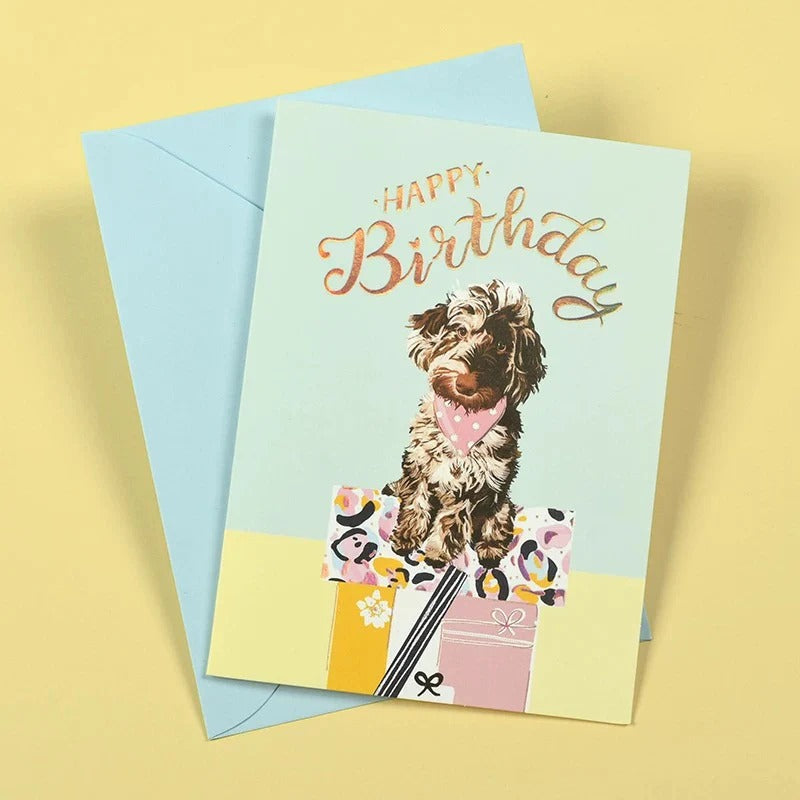 Adorable Dog Print Greeting Card - Assorted - Set Of 5