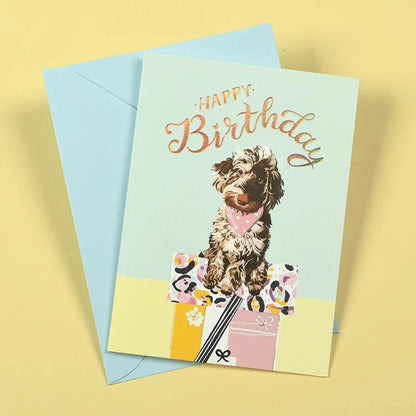 Adorable Dog Print Greeting Card - Assorted - Set Of 5