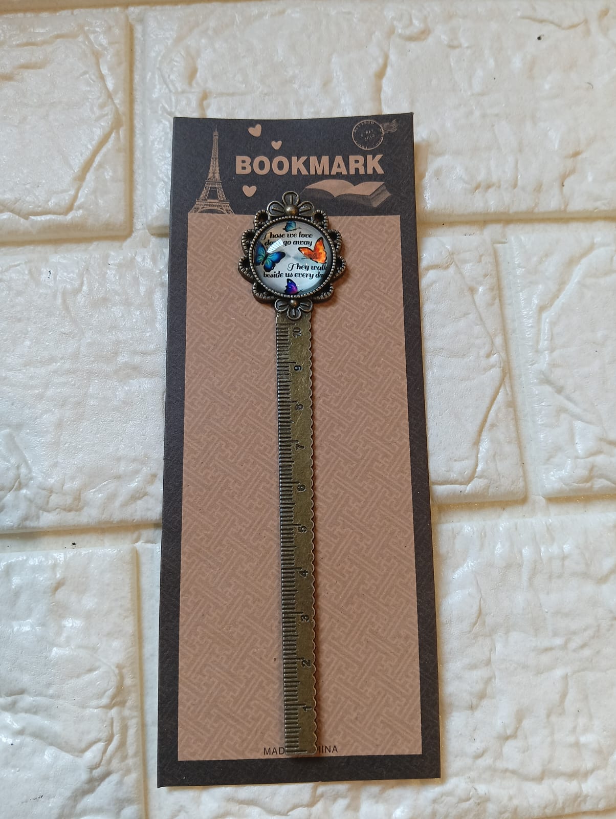 Vintage Metal Ruler Bookmark – Dual-Purpose Antique Brass Page Marker