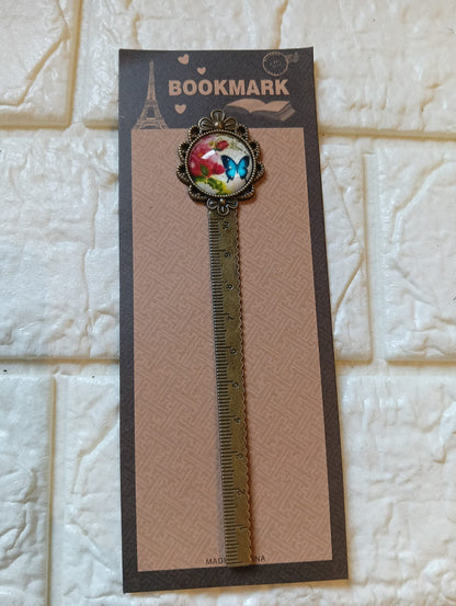 Vintage Metal Ruler Bookmark – Dual-Purpose Antique Brass Page Marker