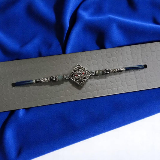 Stone Rakhi – Elegant Designer Rakhi with Beads & Shimmering Stones
