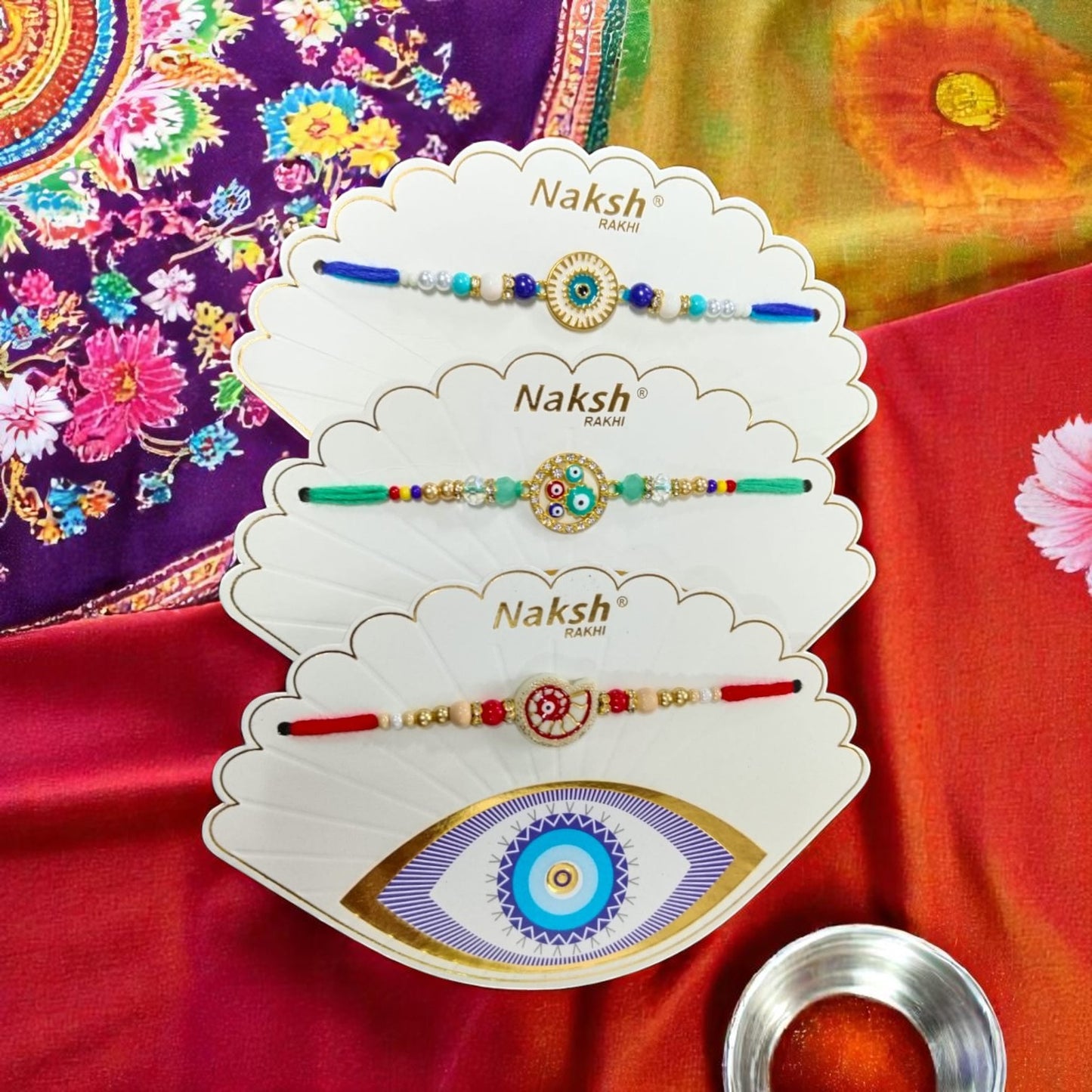 Trendy Evil Eye Rakhi Combo – Stylish Rakhis with Protection Beads