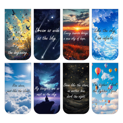 Quotes Bookmark Set of 10-8 Magnetic Bookmarks + 2 Paper Bookmarks for Book Lovers, (11 x 2.9 cm)