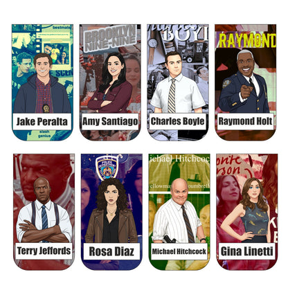 Brooklyn 99 Bookmark Set of 10-8 Magnetic Bookmarks + 2 Paper Bookmarks for Book Lovers, (11 x 2.9 cm)