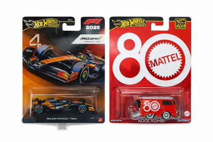 Hot Wheels Premium F1 McLaren Formula 1 Team 2025 #4 with Kool Kombi Mattel 80- Metal/Metal Real Riders (COD NOT AVAILABLE)