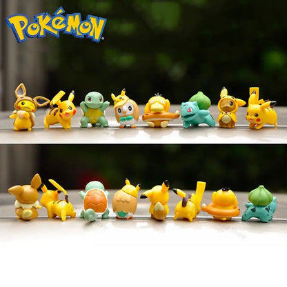 Pokemon Mini Figure Set (Pack of 8) | Pikachu, Bulbasaur, Squirtle & Friends | Cute Anime Collectible Toys | Desk Decor Figures for Kids