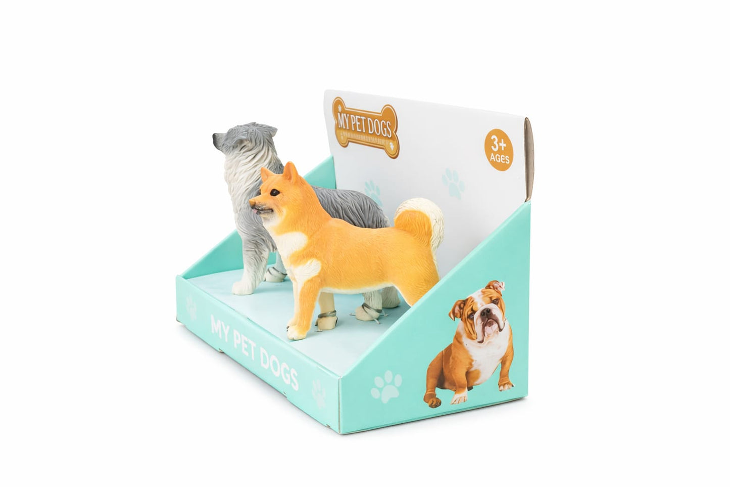 Realistic Pet Dog Toy Set – Decorative Dog Figurines for Kids | Plastic Animal Toy Set | Cute Dog Showpiece Gift for Kids (2 Dogs Pack)