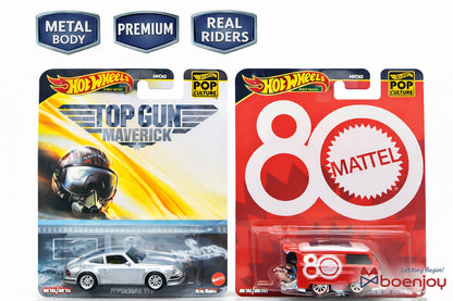 Hot Wheels Premium Die-Cast Cars Set | Top Gun Maverick Porsche 911 + Mattel 80 Van | Collectible Metal Cars|COD NOT AVAILABLE
