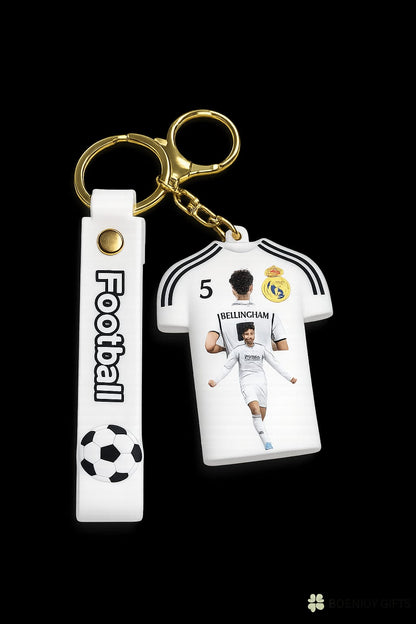 Football Jersey Keychain Bellingham 5 | Real Maderid Inspired | Football Fan Gift | Mini Jersey Keychain with Strap | Premium Quality Key Holder for Boys & Girls (Jude Bellingham)