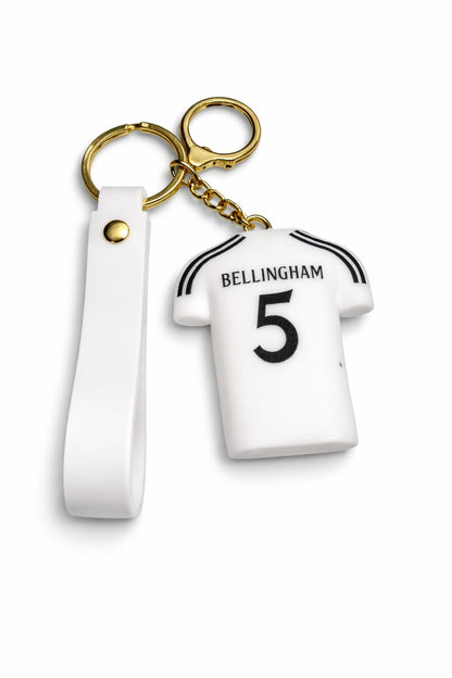 Football Jersey Keychain Bellingham 5 | Real Maderid Inspired | Football Fan Gift | Mini Jersey Keychain with Strap | Premium Quality Key Holder for Boys & Girls (Jude Bellingham)