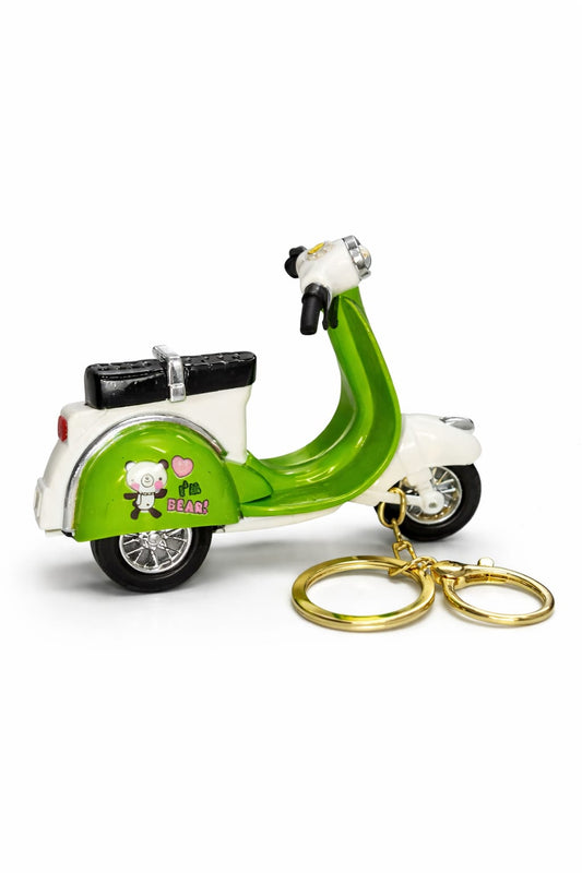 Cute Scooter Keychain with Bear Design | Mini Bike Key Ring | Stylish Gift for Boys & Girls