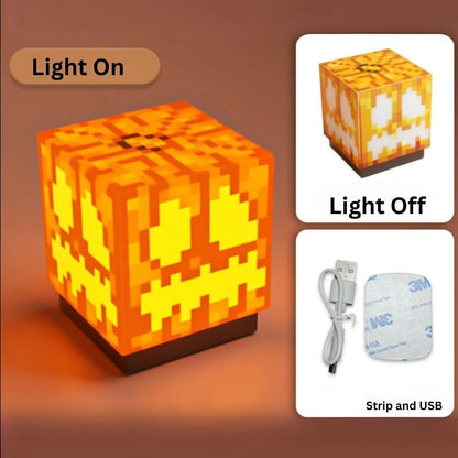 Minecraft Style LED Light Cube (Random Design, 1 Pc) | Glowing Pixel Night Lamp Block | Gaming Room Decor Light | Gift for Kids & Gamers