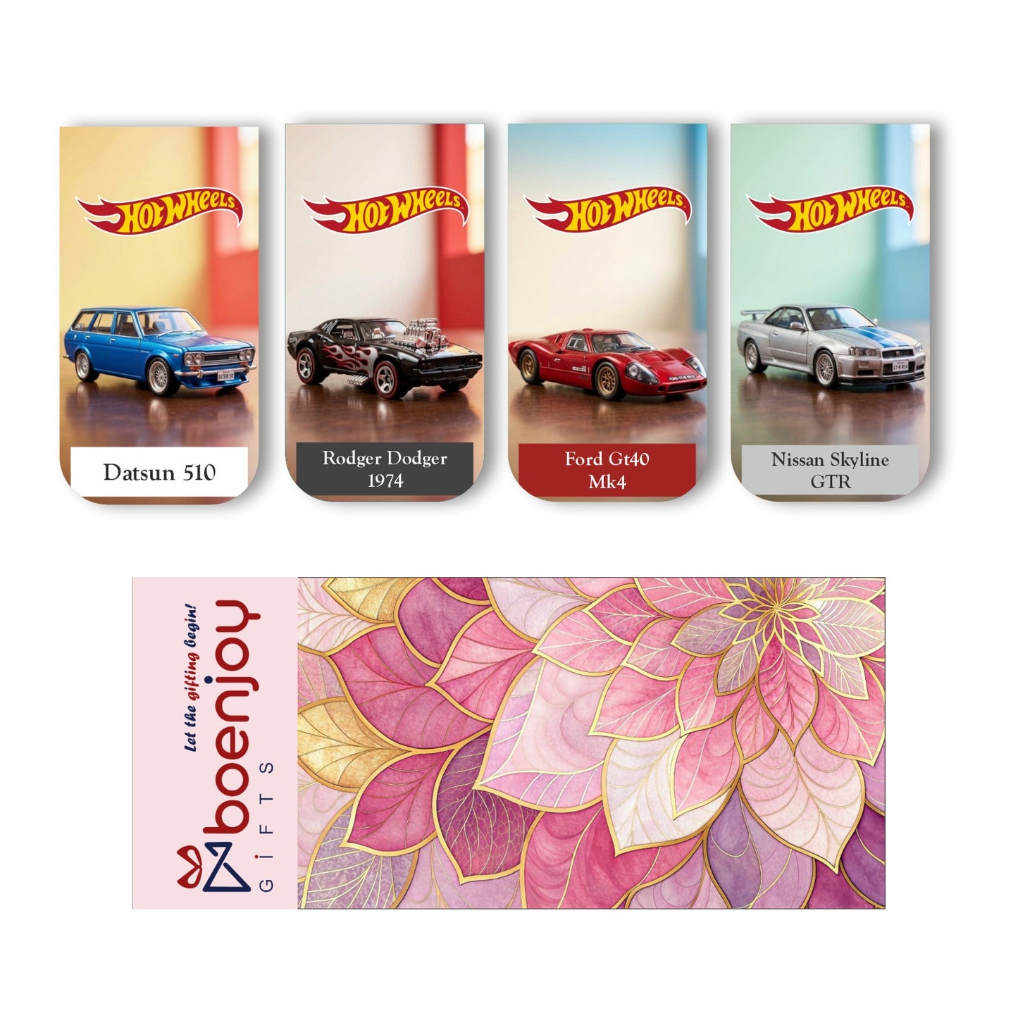 Hotwheels Bookmark Set of 10-8 Magnetic Bookmarks + 2 Paper Bookmarks for Book Lovers, Aesthetic Bookmarks, Magnetic Bookmarks for Readers (11 x 2.9 cm)
